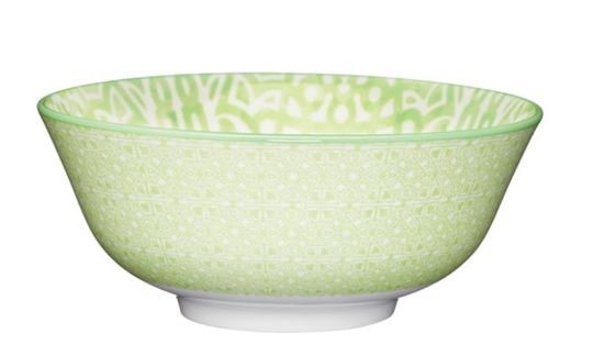 KitchenCraft Bowl 15,5 cm mit grünem Fliesenmuster 