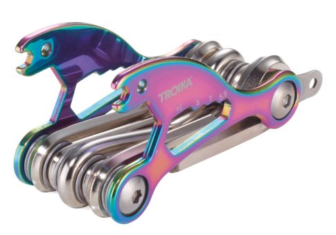 Troika Multifunktions-Werkzeug für das Fahrrad mit 18 Funktionen irisierend/silberfarben 