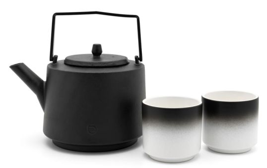 Bredemeijer Tee-Set Hubei 1,2 L schwarz mit 2 Bechern 